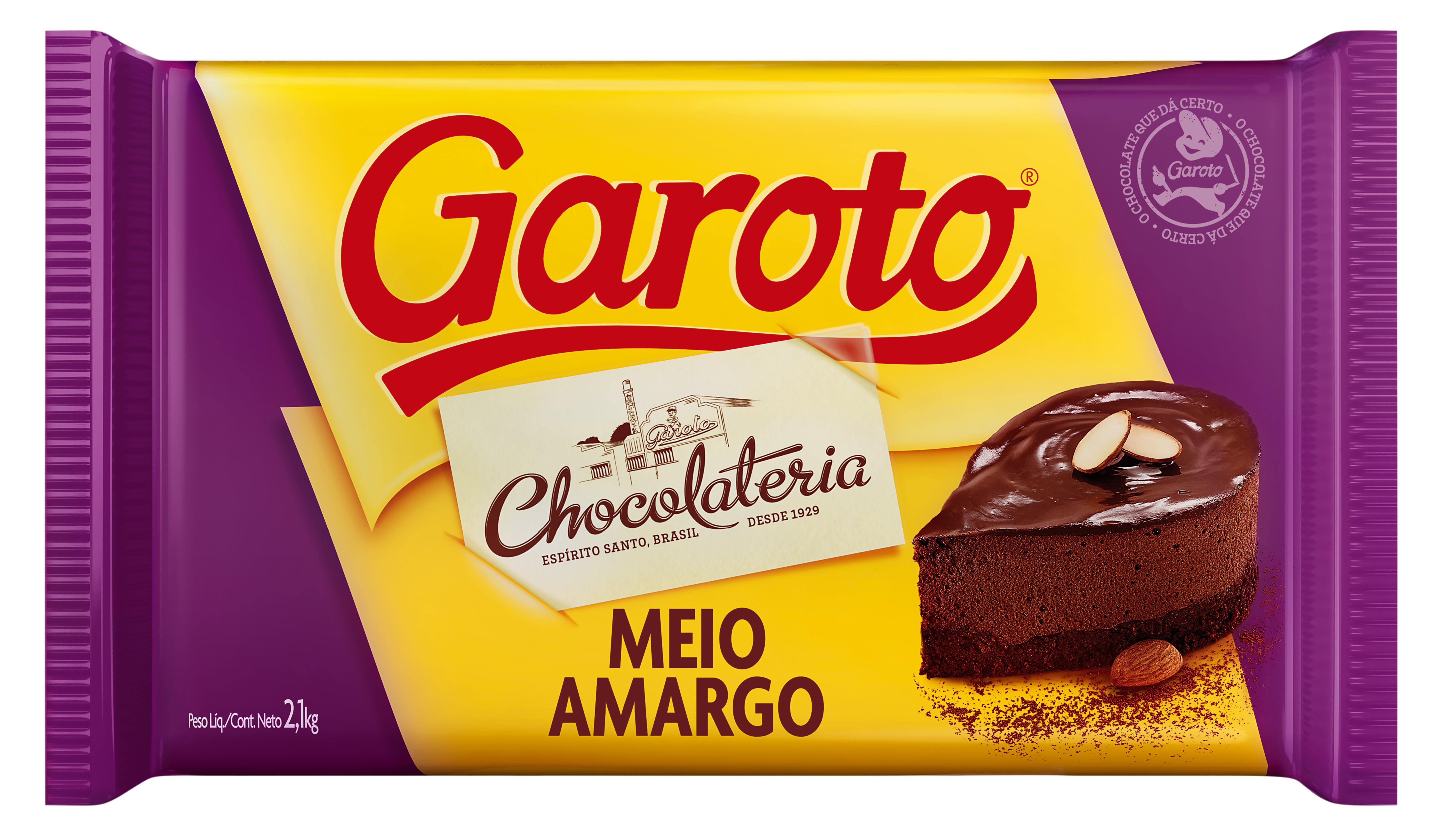 Chocolate para Cobertura GAROTO Meio Amargo 2,1kg