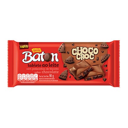 Chocolate GAROTO BATON Choco Croc Tablete 90g