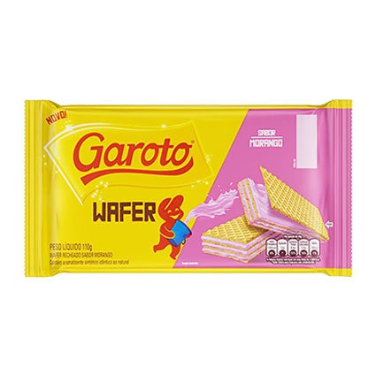 Biscoito GAROTO Wafer Morango 110g